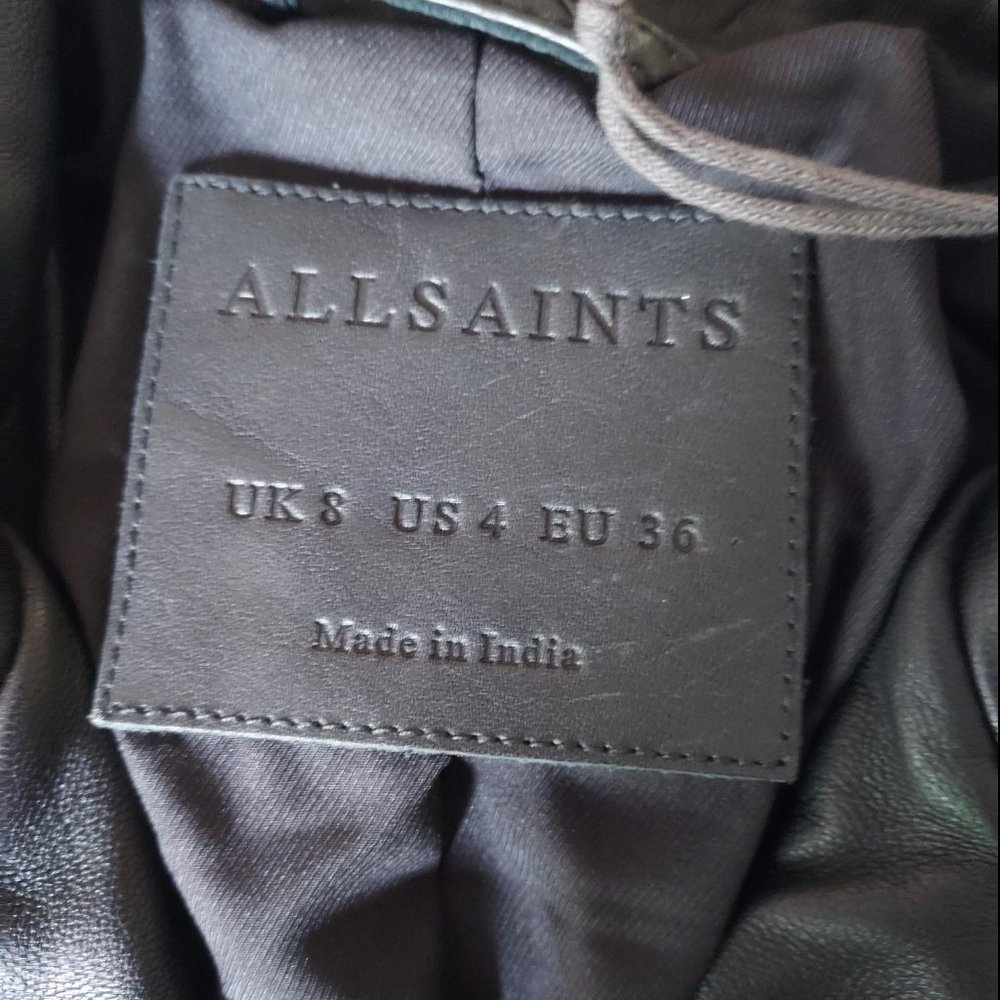 NWT All Saints Balfern Biker jacket, black, US 4 - Picture 11 of 16